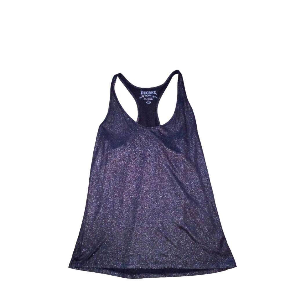 DECREE womens Black Shimmer Racer back Size L